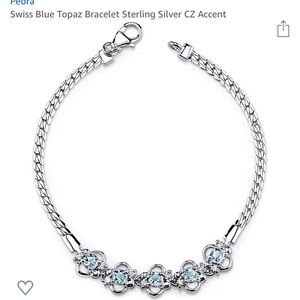 Swiss Blue Topaz Bracelet Sterling Silver